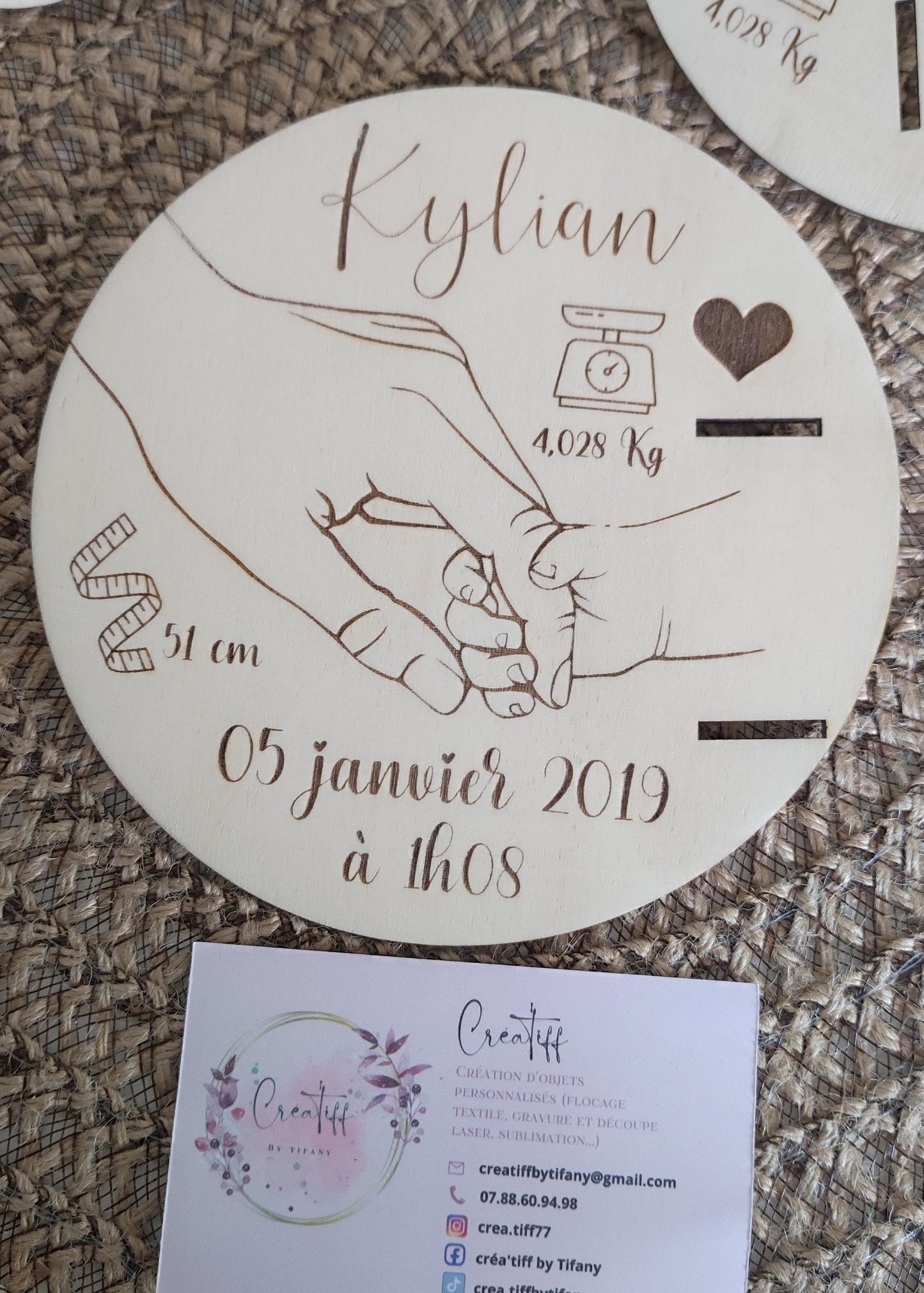 Support bracelet de naissance