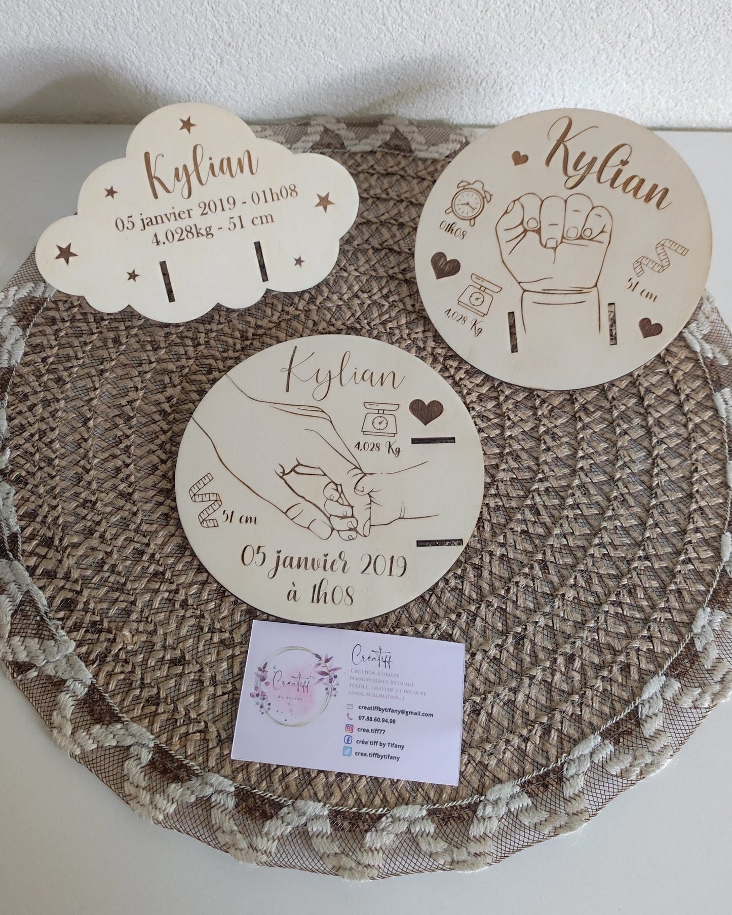 Support bracelet de naissance