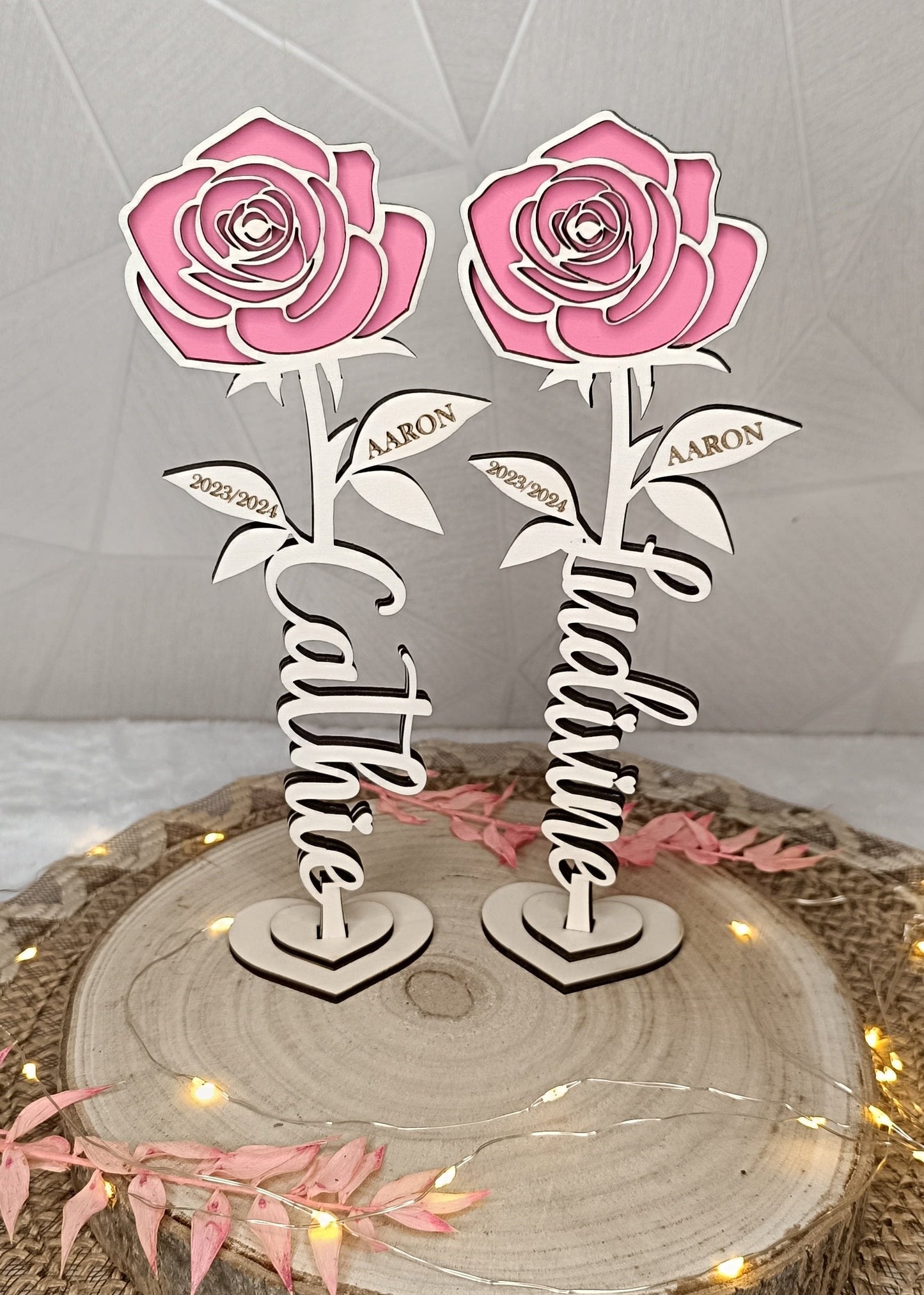 Rose en bois personnalisée