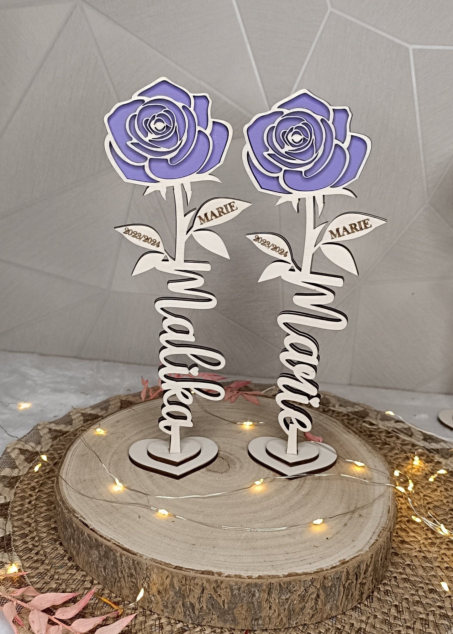 Rose en bois personnalisée
