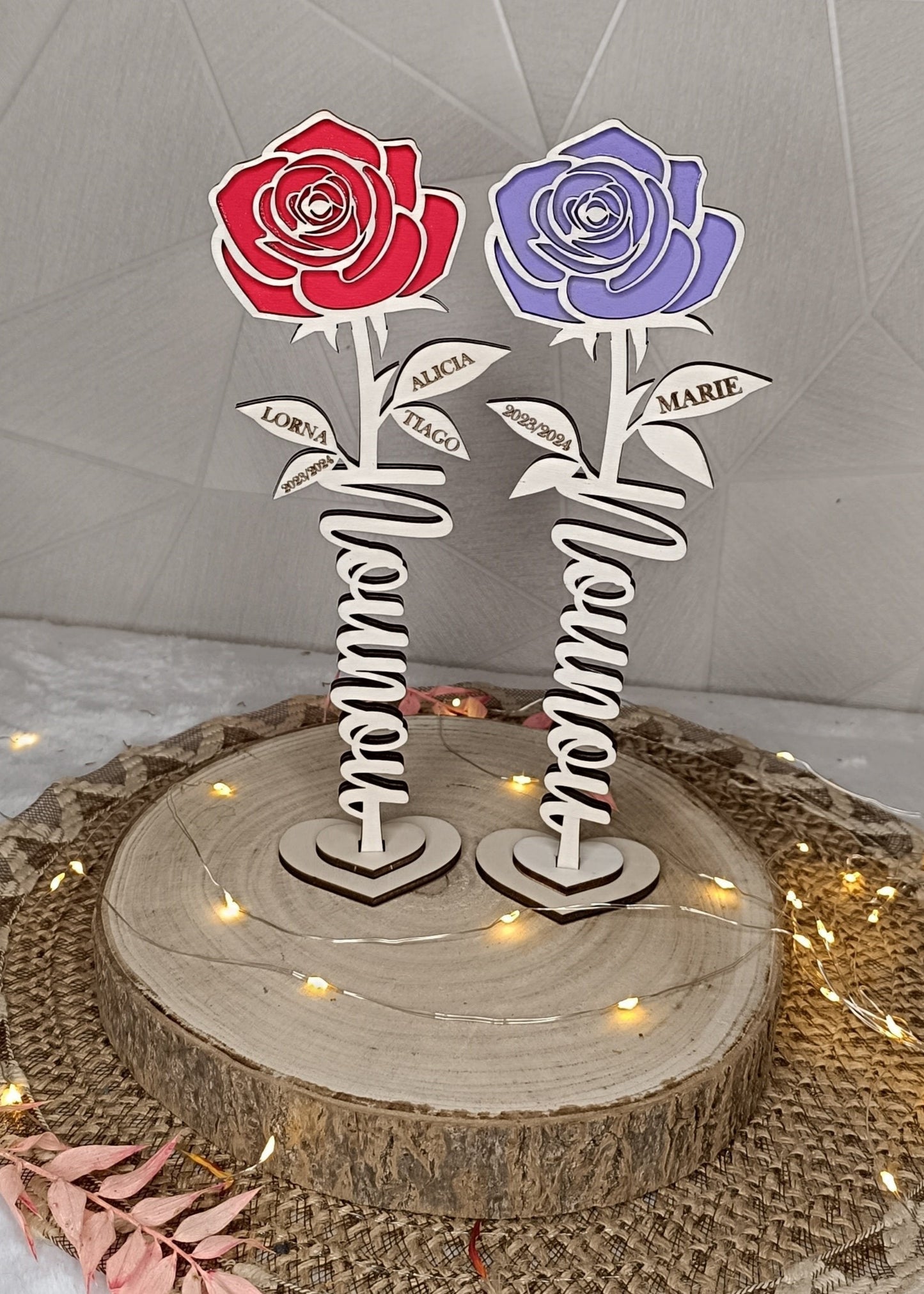 Rose en bois "Nounou"