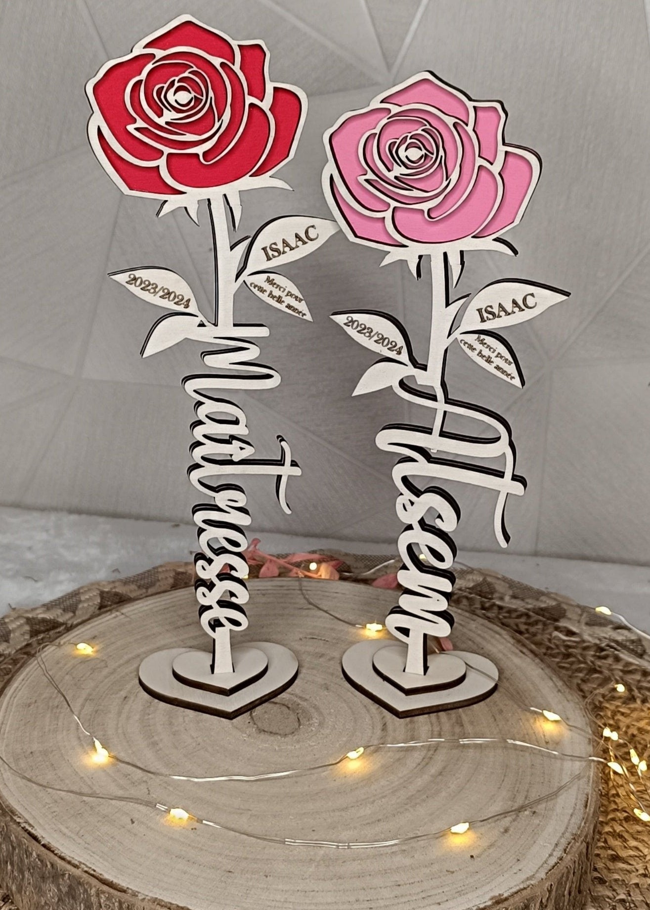 Rose en bois "Astem"