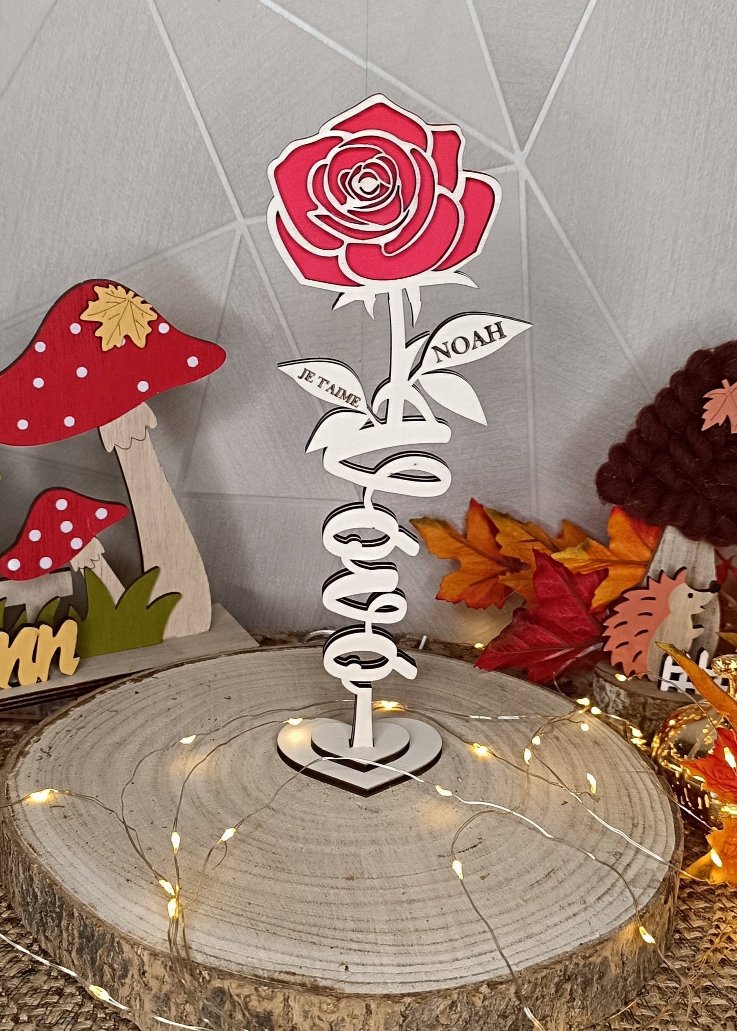 Rose en bois personnalisée