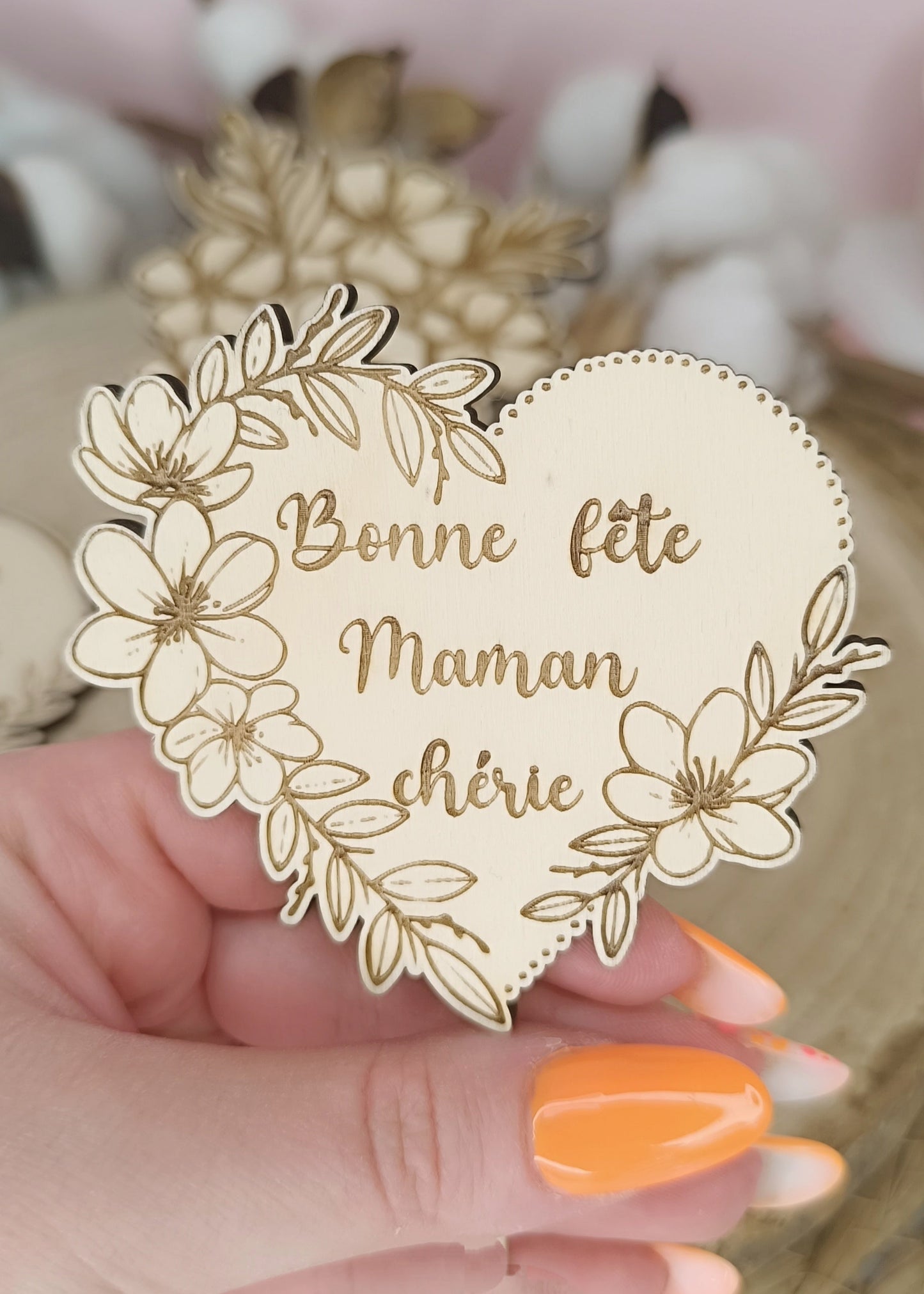 Magnet en bois - fête des mères