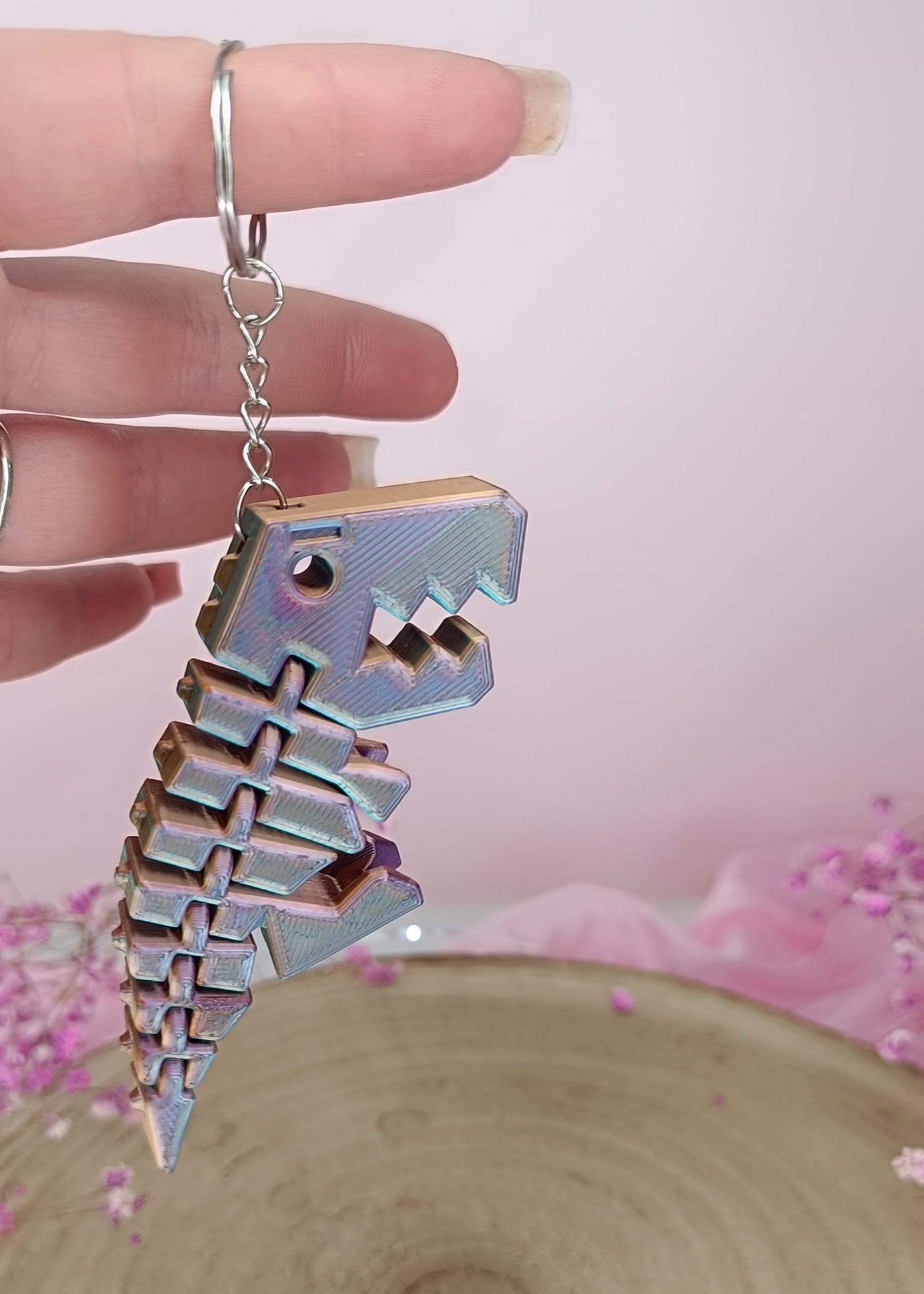 Porte-clé flexi dino