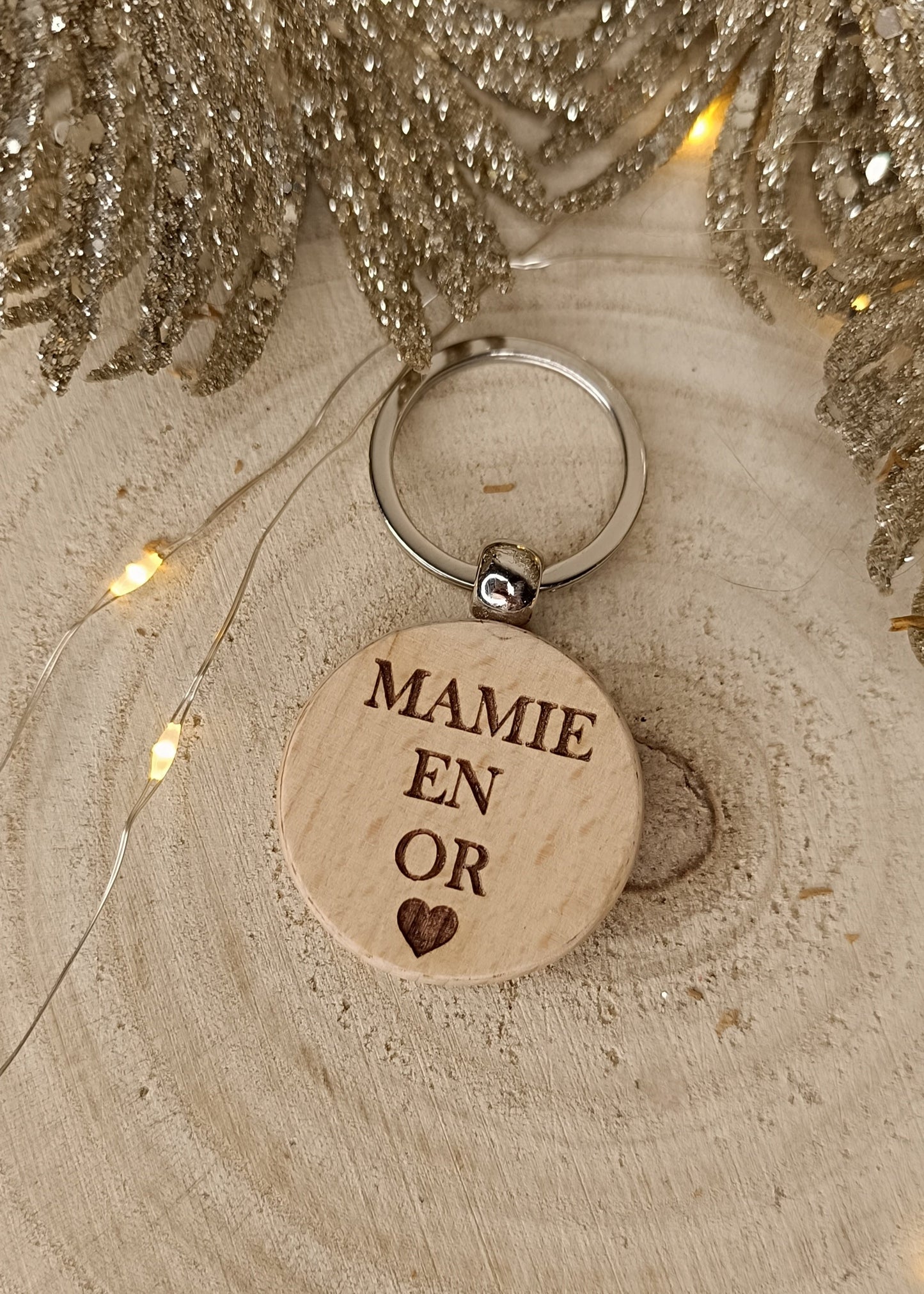 Porte-clés en bois rond