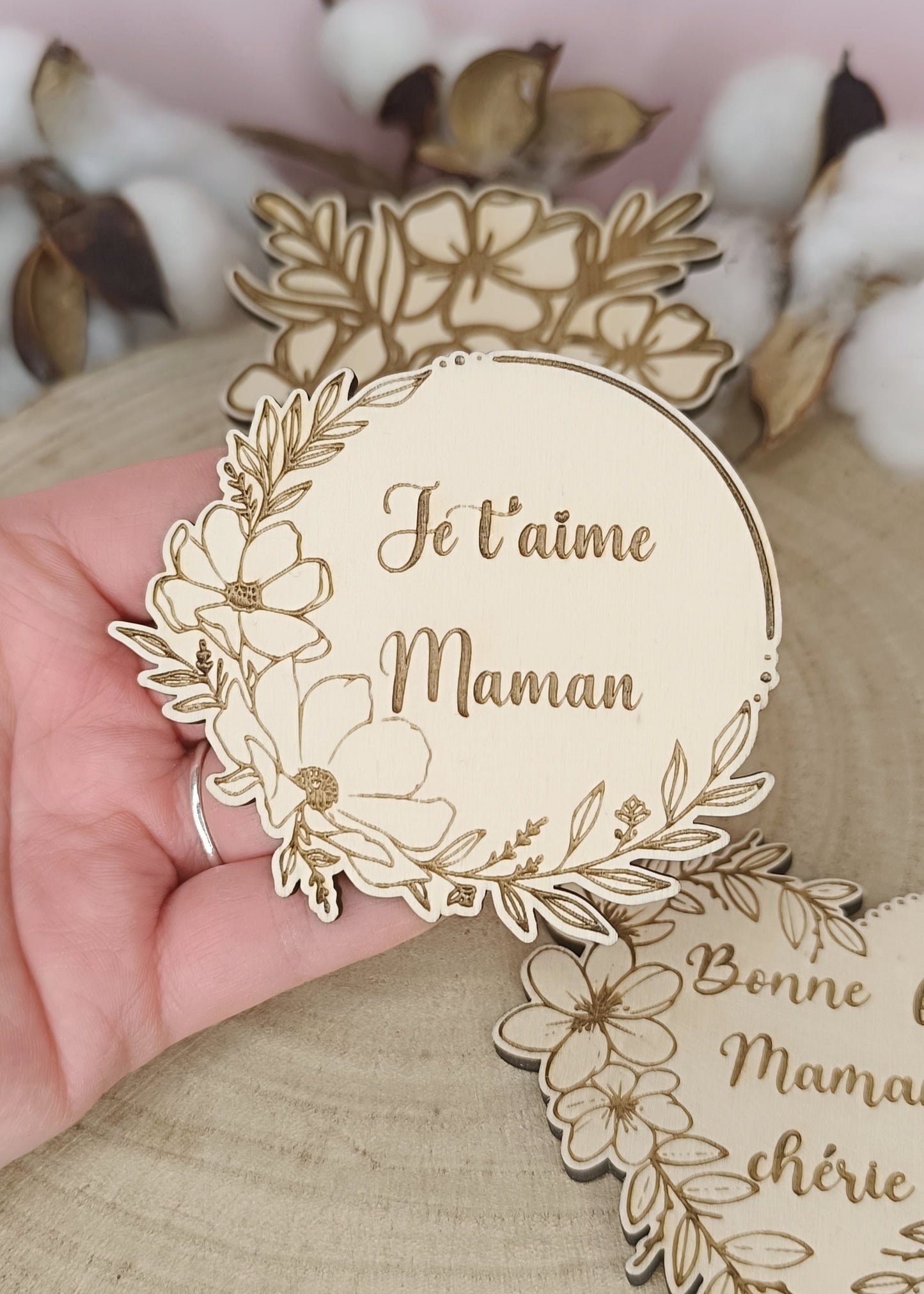 Magnet en bois - fête des mères
