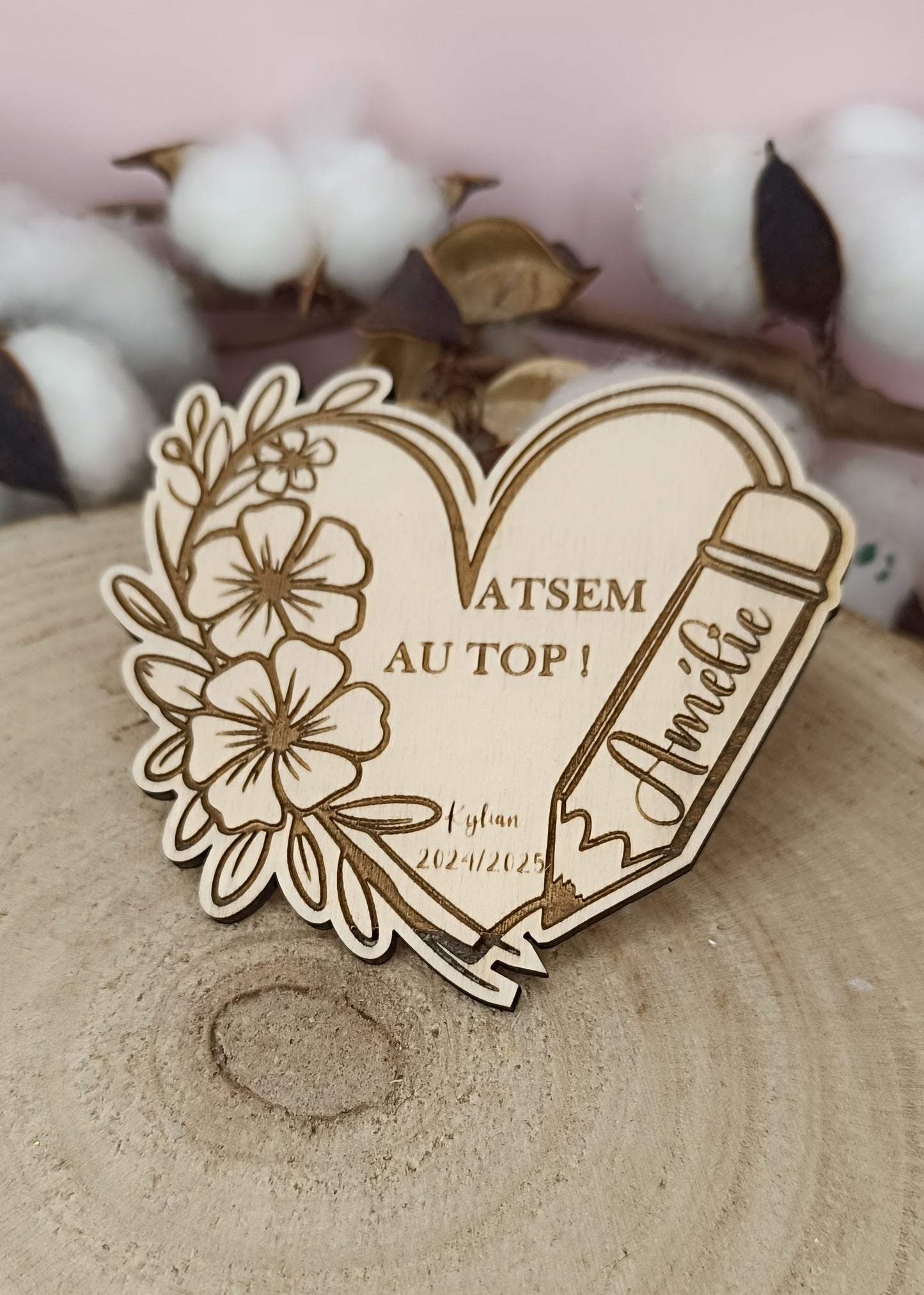 Magnet en bois Maître, Maîtresse, Atsem, ect ...