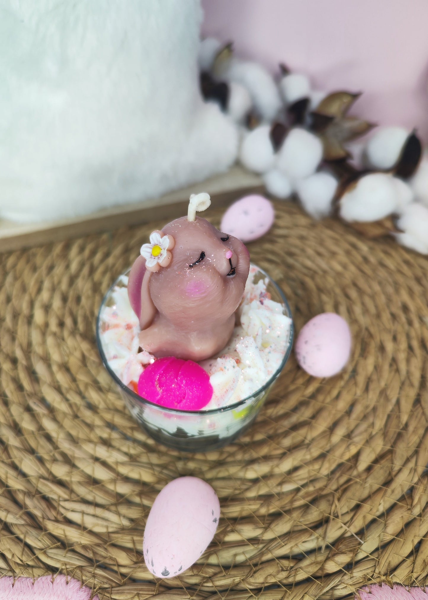 Bougie parfumée "stella la lapine" - Fleur de coton