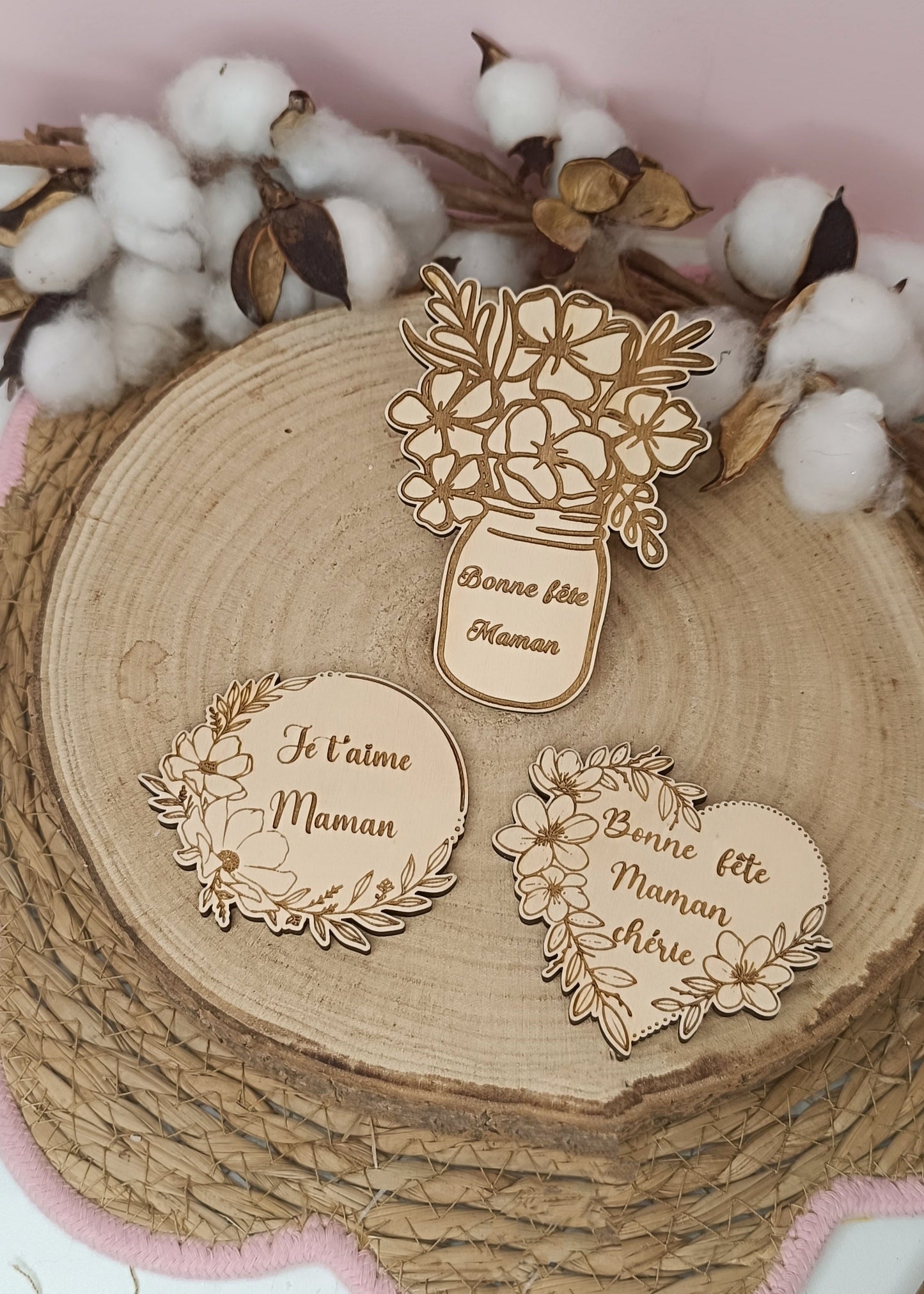 Magnet en bois - fête des mères