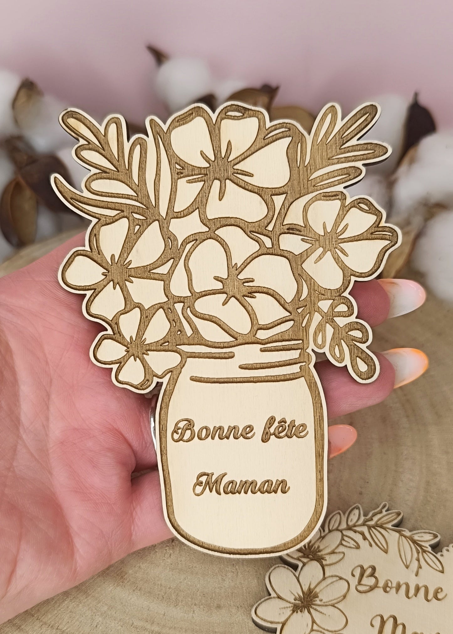 Magnet en bois - fête des mères