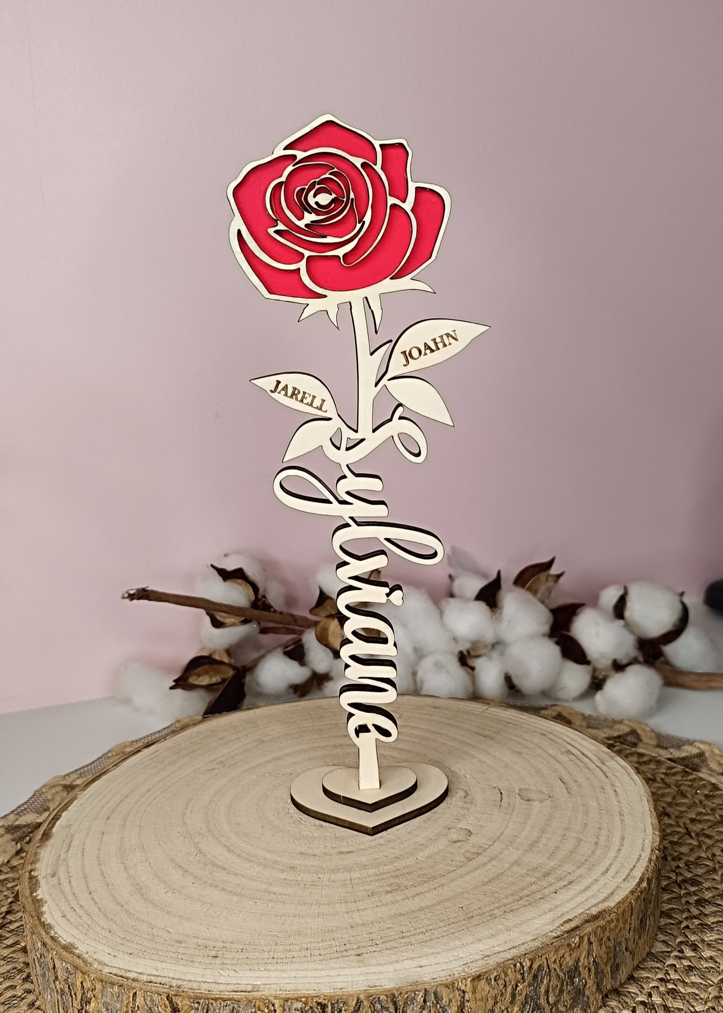 Rose en bois personnalisée