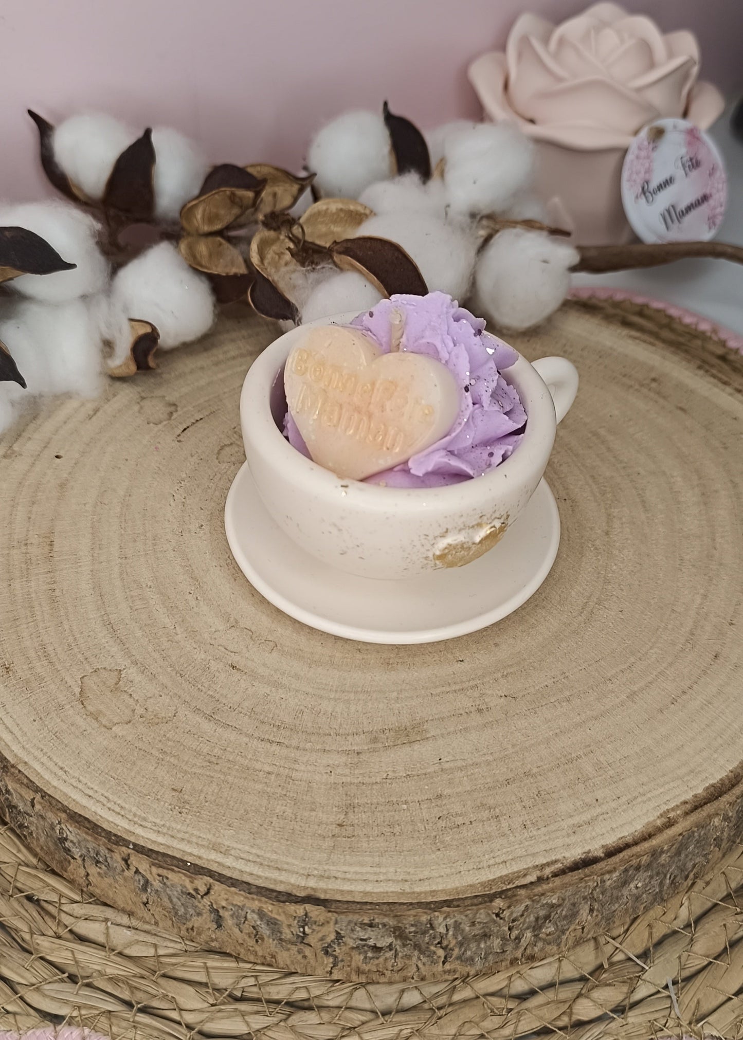 Bougie parfumée "tasse" - parfum Pomme d'amour