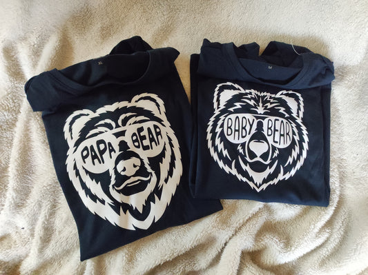 Duo de tee-shirt "PAPA BEAR/BABY BEAR"