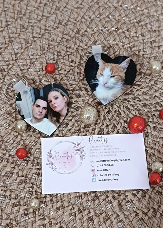 Porte-clés coeur 2 faces