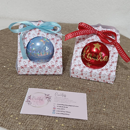 Boule de Noël personnalisée en verre