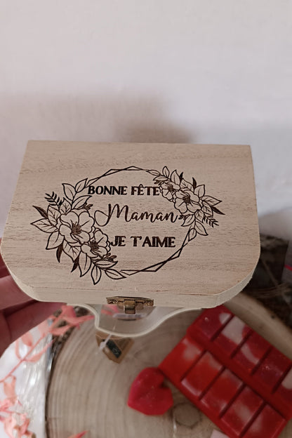 Bouquet parfumé personnalisé (valise en bois)