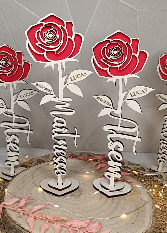 Rose en bois "Astem"