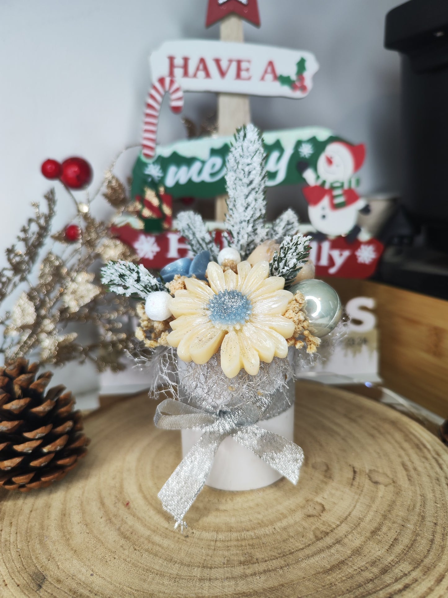 Mini bouquet parfumé "Noël chic" - parfum au choix