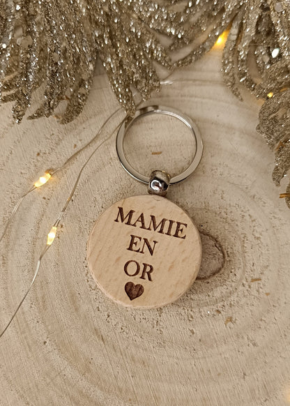 Porte-clés en bois rond