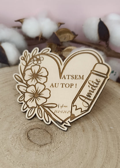 Magnet en bois Maître, Maîtresse, Atsem, ect ...