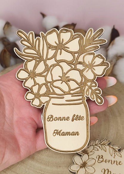 Magnet en bois - fête des mères