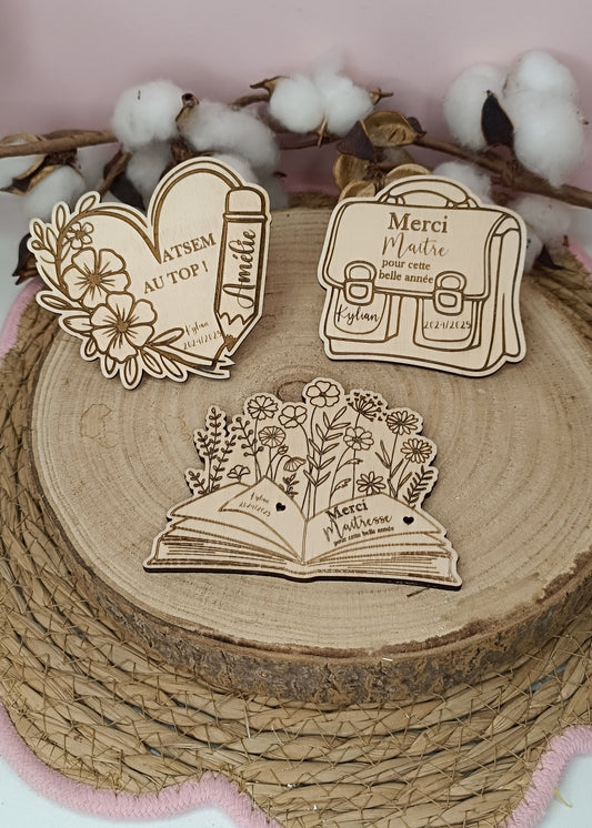 Magnet en bois Maître, Maîtresse, Atsem, ect ...